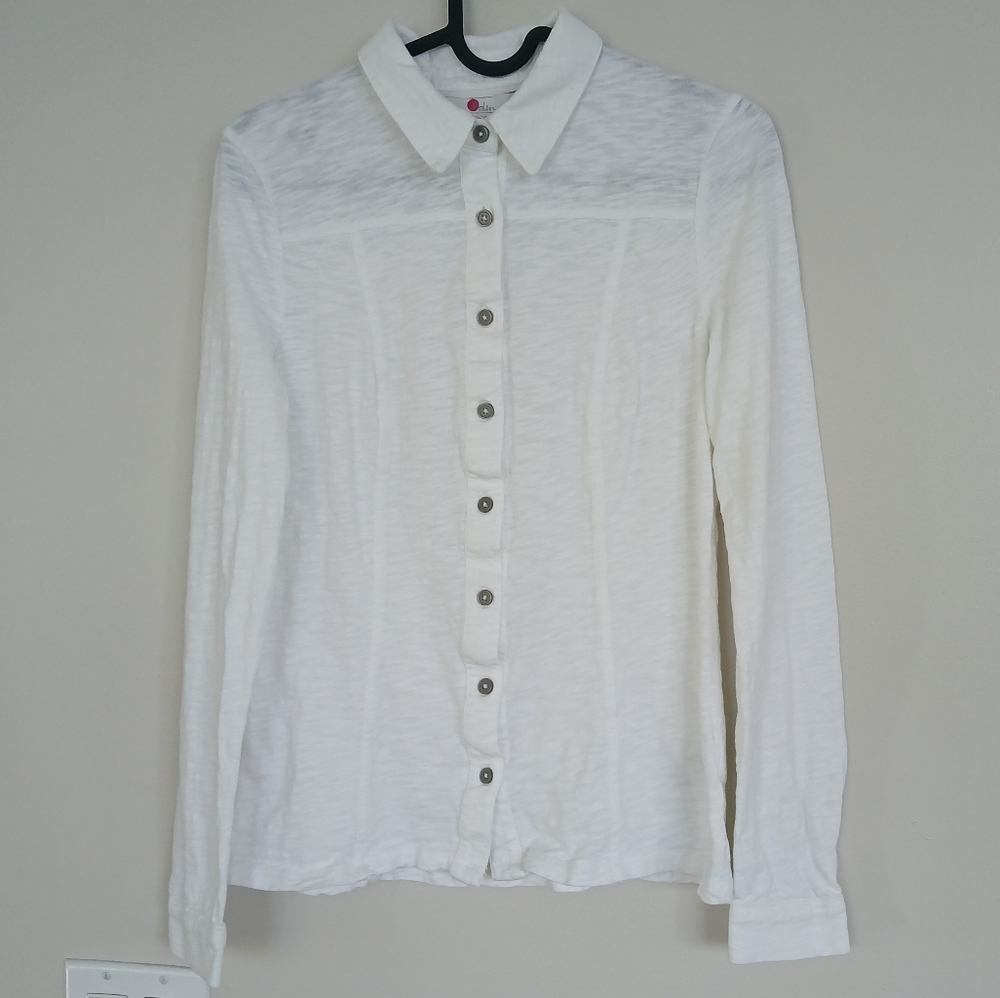 Boden Jersey White Shirt NWOT